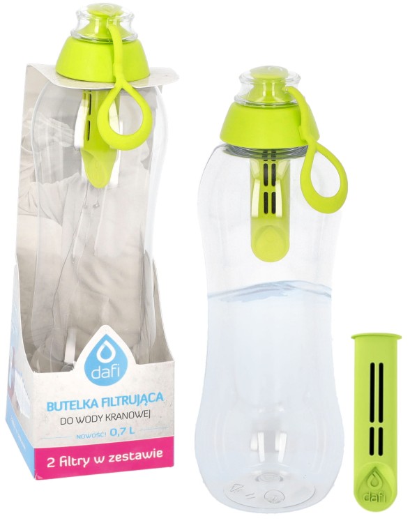 Butelka filtrująca do wody Dafi 0,7l zielona + 2 filtry