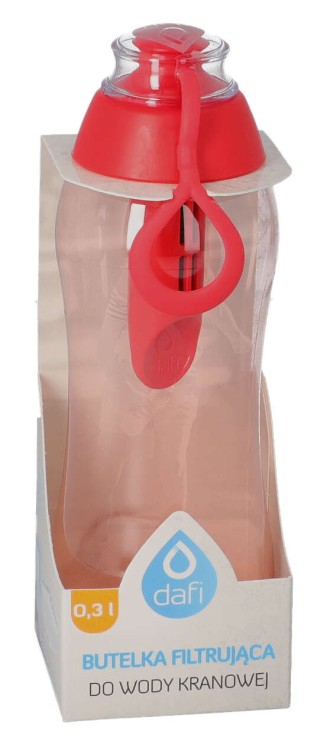 Butelka filtrująca do wody Dafi 0,3l czerwona + 1 filtr widok 1