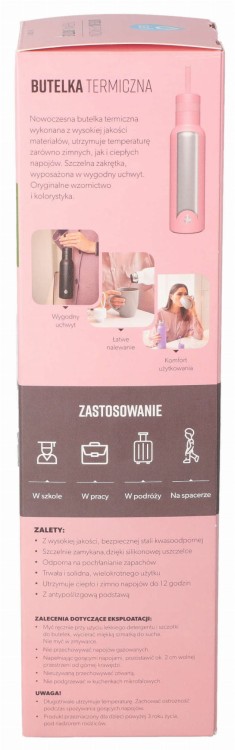 Butelka termiczna Dafi termos kubek 490 ml różana opakowanie widok 2