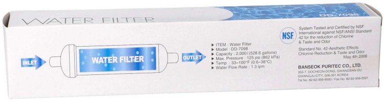 Filtr wody do lodówki Daewoo Bosch Siemens Neff DD7098 opakowanie widok 2