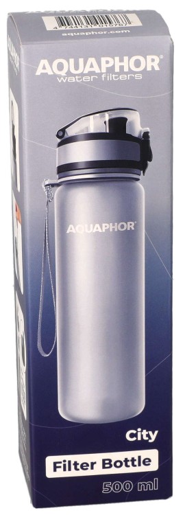 Butelka filtrująca Aquaphor City szara 500ml opakowanie widok1