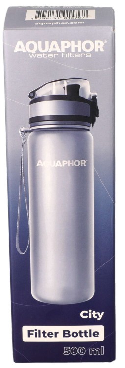 Butelka filtrująca Aquaphor City szara 500ml opakowanie widok2