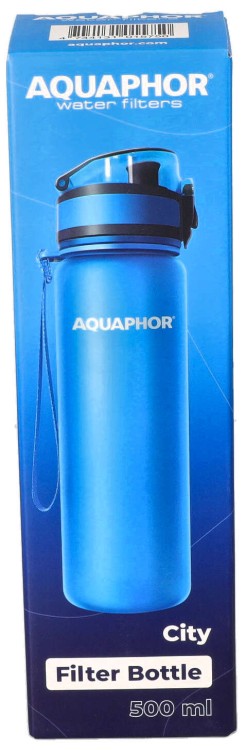 Butelka filtrująca Aquaphor City niebieska 500ml opakowanie widok2