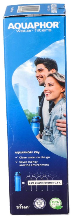 Butelka filtrująca Aquaphor City niebieska 500ml opakowanie widok3