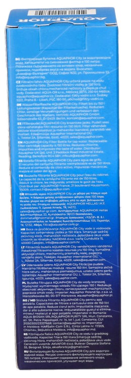 Butelka filtrująca Aquaphor City niebieska 500ml opakowanie widok4