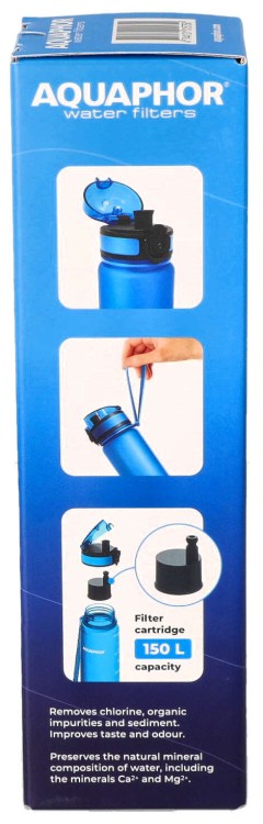 Butelka filtrująca Aquaphor City niebieska 500ml opakowanie widok5