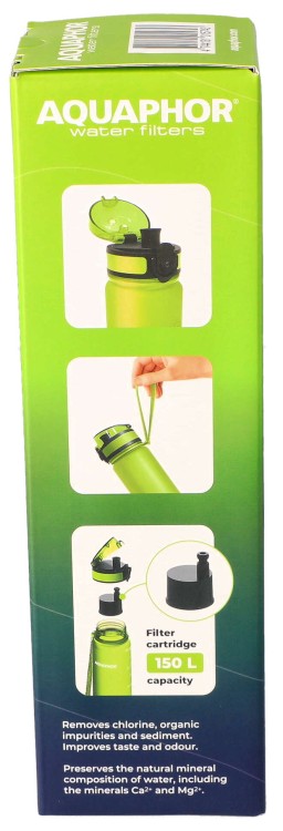 Butelka filtrująca do wody Aquaphor City limonkowa 500ml opakowanie widok4