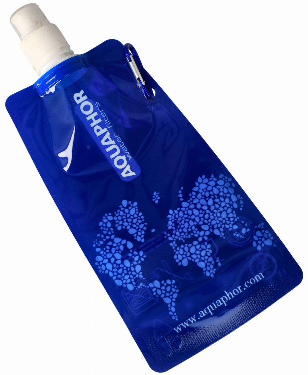 Butelka Aquaphor worek etui bukłak saszetka na wodę 400 ml widok przód