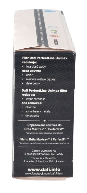 Filtr wody do dzbanka Dafi Unimax Perfectline Brita + opakowanie bok 2