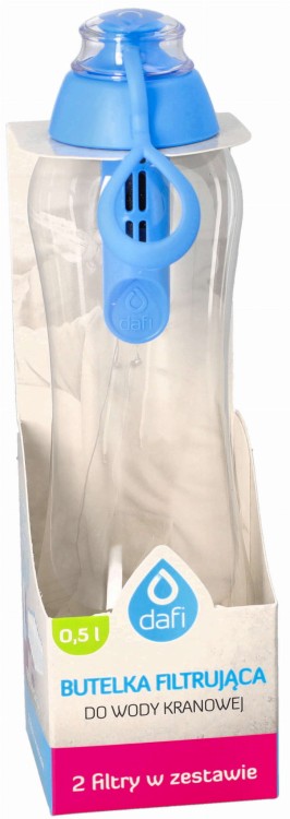 Butelka filtrująca do wody Dafi Soft 0,5L + 2 filtry niebieska widok2