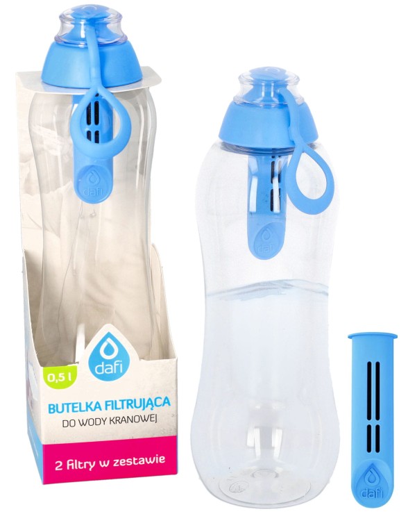 Butelka filtrująca do wody Dafi Soft 0,5L + 2 filtry niebieska