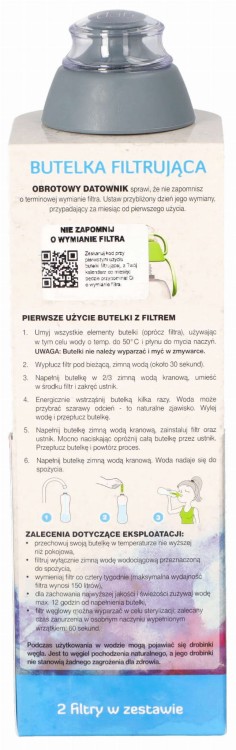 Butelka filtrująca do wody Dafi Soft 0,5L + 2 filtry stalowa widok1
