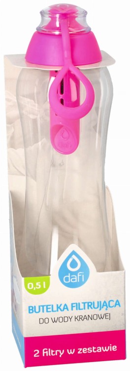 Butelka filtrująca do wody Dafi Soft 0,5L + 2 filtry flamingowa widok2