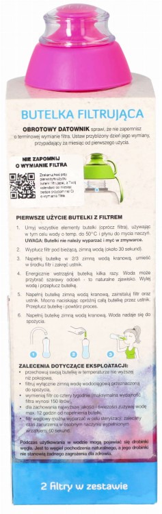 Butelka filtrująca do wody Dafi Soft 0,5L + 2 filtry flamingowa widok1