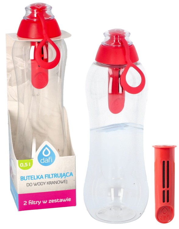 Butelka filtrująca do wody Dafi Soft 0,5L + 2 filtry makowa