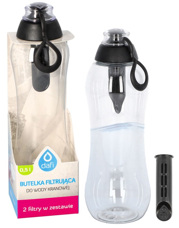 Butelka filtrująca do wody Dafi Soft 0,5L + 2 filtry czarna