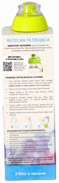 Butelka filtrująca do wody Dafi Soft 0,5L + 2 filtry limonkowa widok2