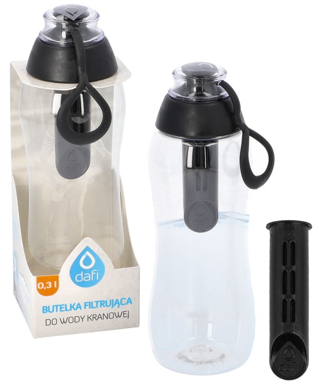 Butelka filtrująca do wody Dafi 0,3l czarna + 1 filtr