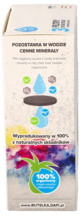 Filtr wody do butelki Dafi Soft Solid niebieski 3szt + nakrętka opakowanie widok2