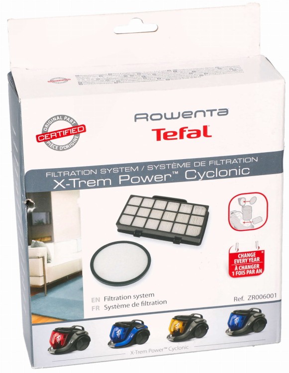 Filtr hepa do odkurzacza Tefal Rowenta ZR006001 + wlotowy opakowanie widok1