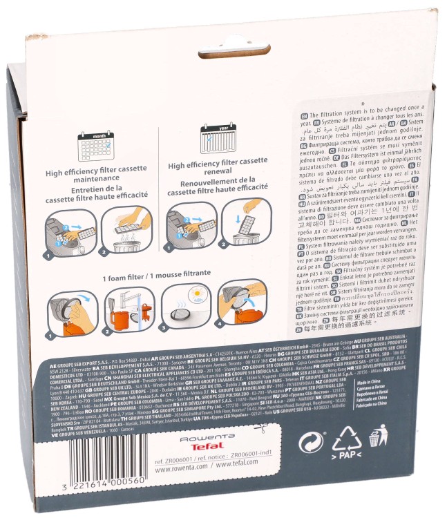 Filtr hepa do odkurzacza Tefal Rowenta ZR006001 + wlotowy opakowanie widok2