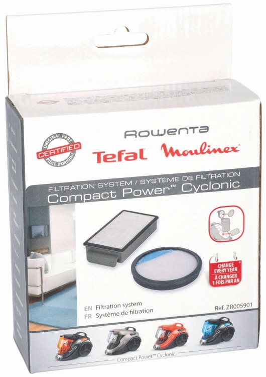 Filtr hepa Rowenta Tefal Compact Power Cyclonic ZR005901 2szt opakowanie widok1