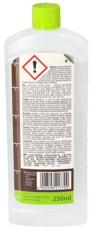 Odkamieniacz do ekspresu Melitta Anti Calc 250 ml widok tył