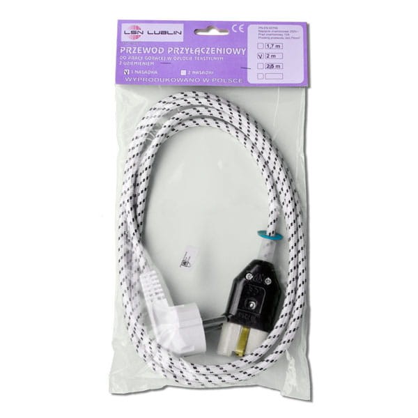 PRZEWÓD SZNUR KABEL PRODIŻA POJEDYNCZA NASADKA P62 