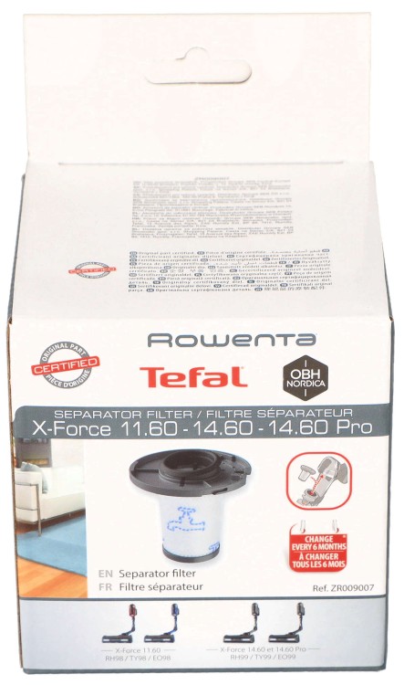 Filtr do odkurzacza TEFAL Xforce Flex Animal Aqua ZR009007 opakowanie widok2