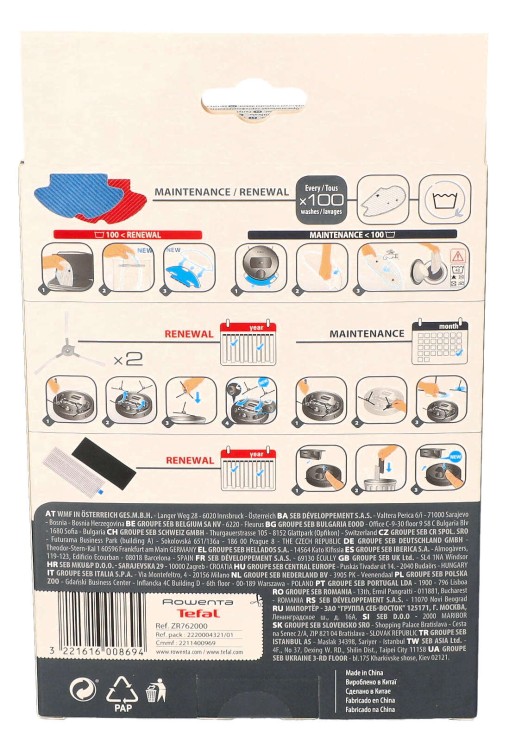Zestaw czyszczący do odkurzacza Tefal X-plorer serie 75 ZR762000 opakowanie widok 3