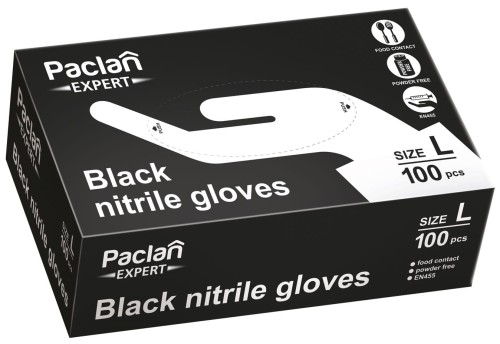 Rękawiczki gumowe nitrylowe bezpudrowe rozmiar L 37923 100szt opakowanie