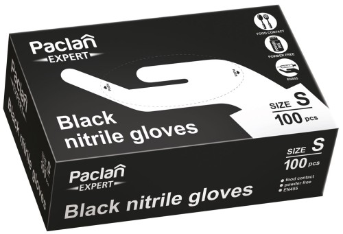 Rękawiczki gumowe nitrylowe bezpudrowe rozmiar S Paclan 37886 100szt opakowanie