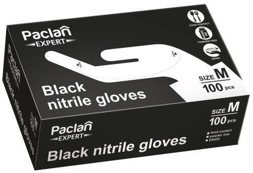 Rękawiczki gumowe nitrylowe bezpudrowe rozmiar M Paclan 37893 100szt opakowanie