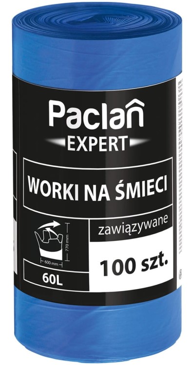 Worki do segregacji śmieci Paclan 60L 100szt mocne 37800 widok 2
