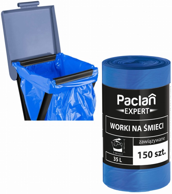 Worki na śmieci biodegradowalne Paclan 35l 150szt 37794