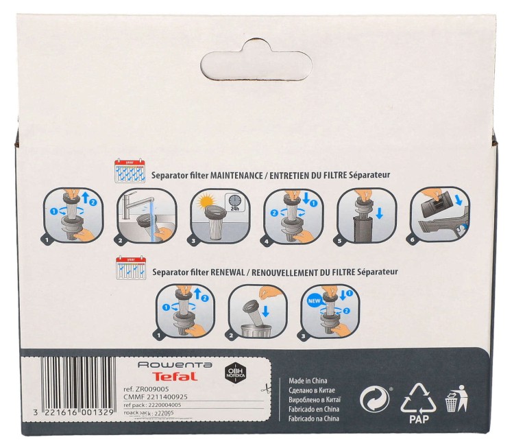 Filtr do odkurzacza Tefal X-force 8.60 ZR009005 opakowanie widok 3