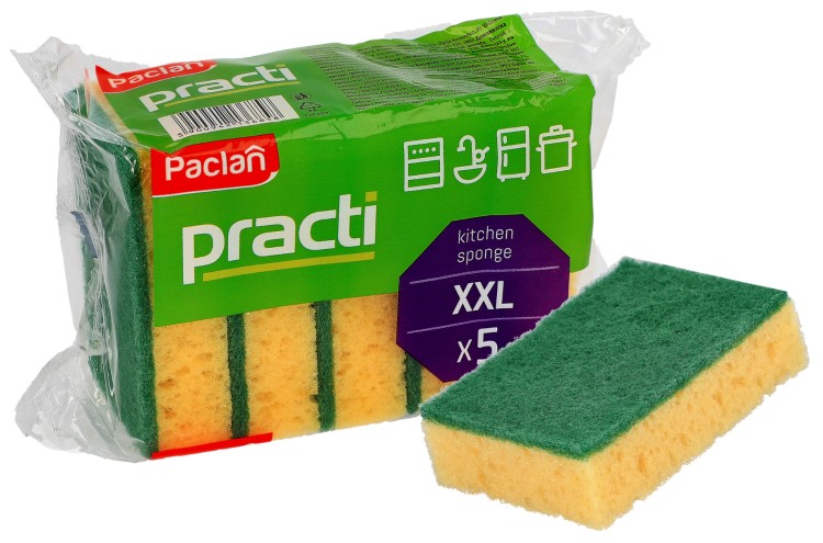 Gąbka kuchenna zmywak do naczyń Paclan 5 szt XXL 36858