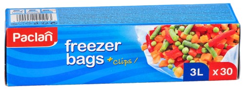 Woreczki na mrożonki 3 l z klipsem Paclan 30 szt 51043 opakowanie widok 1