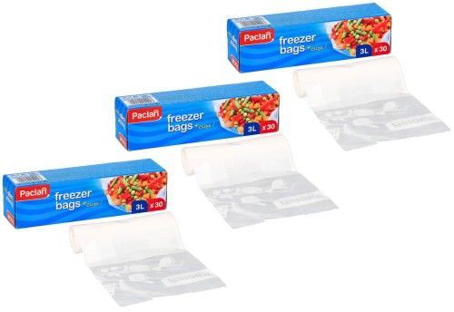 Woreczki na mrożonki 3 l z klipsem Paclan 90 szt 51043