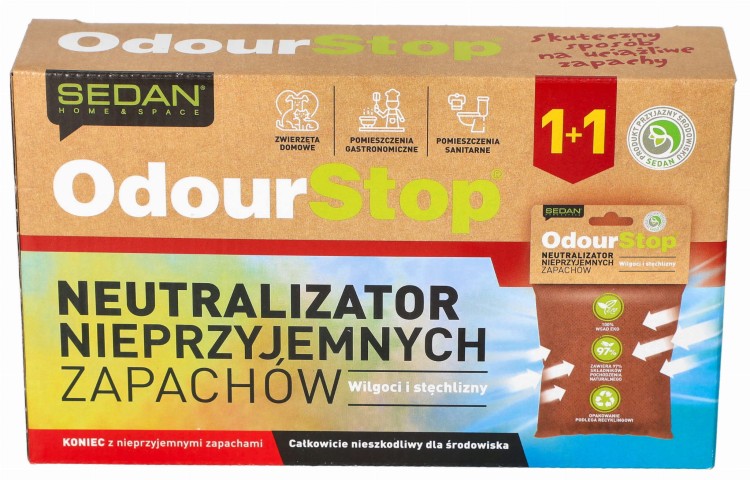 Pochłaniacz zapachów odświeżacz powietrza OdourStop Sedan opakowanie widok 1