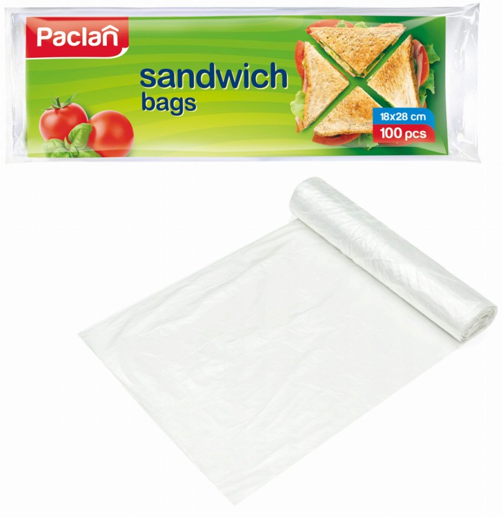 Woreczki śniadaniowe foliowe 28 cm x 18 cm Paclan 100 szt