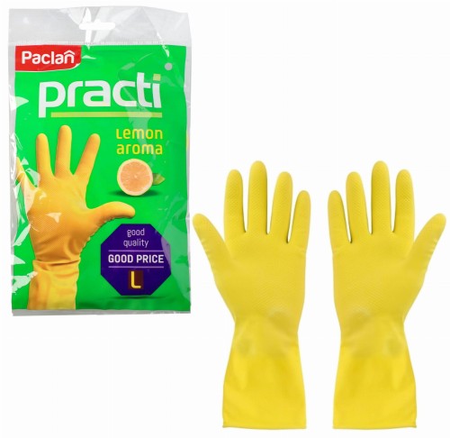 Rękawiczki gumowe kuchenne Paclan L mocne grube zapachowe