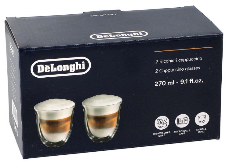 Szklanki termiczne Delonghi do Cappuccino 270 ml 2szt opakowanie widok 1