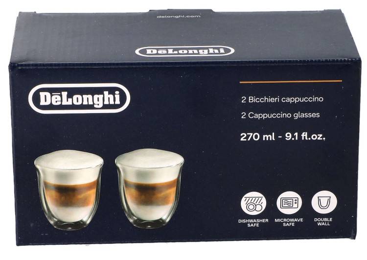 Szklanki termiczne Delonghi do Cappuccino 270 ml 2szt opakowanie widok 2