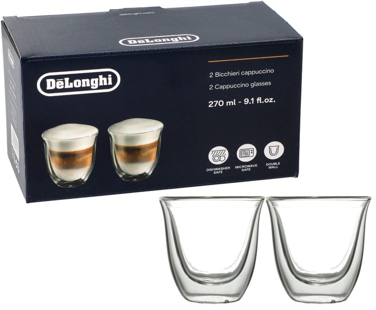 Szklanki termiczne Delonghi do Cappuccino 270 ml 2szt