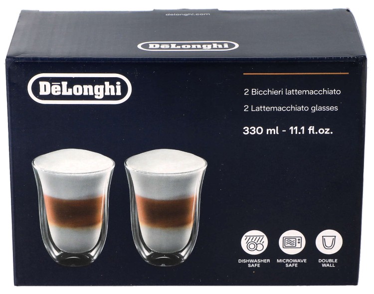 Szklanki termiczne Delonghi do Latte Macchiato 330 ml 2szt opakowanie widok 2