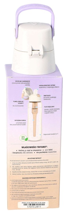 Butelka filtrująca Dafi Solid 0,7 l do wody lawendowa opakowanie widok 2