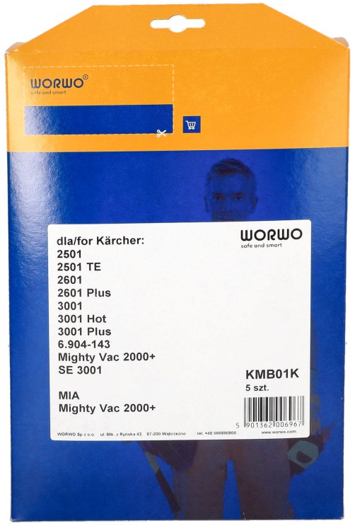 Worki do odkurzacza Karcher 6.904-143 2501 2601 3001 5szt opakowanie widok 2