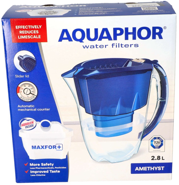 Dzbanek do wody Aquaphor Amethyst 2,8 l czarny + filtr B100-25 opakowanie widok 1