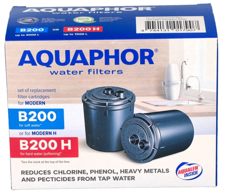 Filtry wody węglowy B200 do Aquaphor Modern 2 szt oryginał opakowanie widok 1